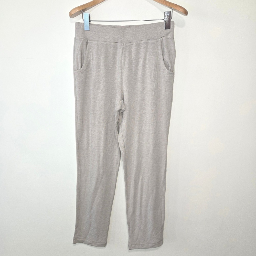 Christopher & Banks Lounge Pants Womens Small Taupe Heather Straight Leg Pockets